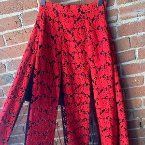 Tildon Black/Red Maxi Skirt
